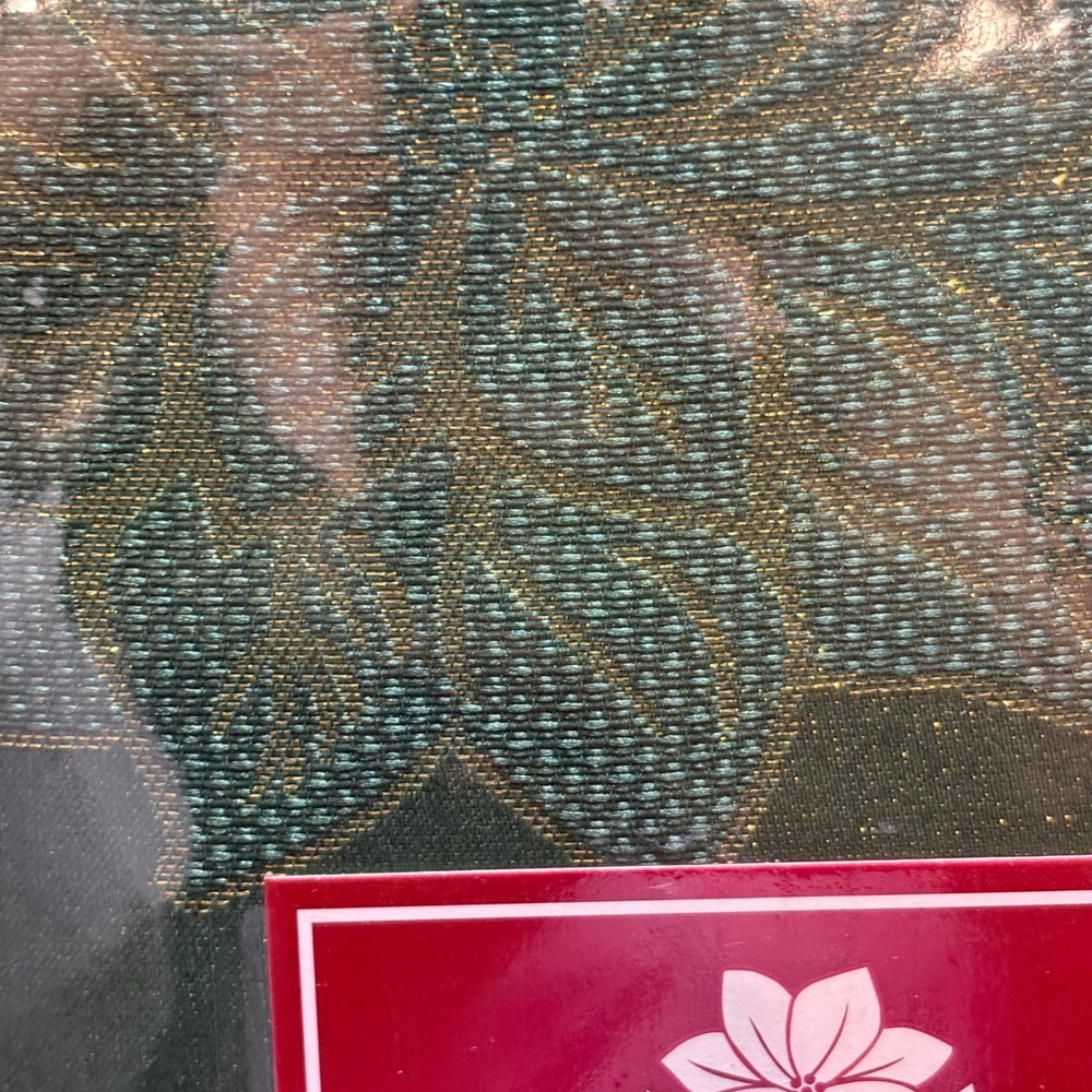Holiday Collection Tablecloth 60x102 Green Gold Poinsettia Oblong Christmas - Picture 4 of 5